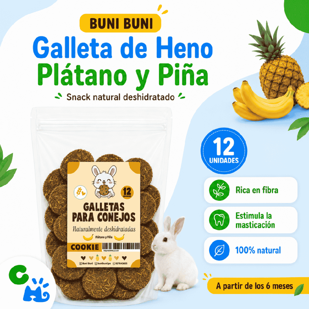 BUNI BUNI GALLETA HENO PLÁTANO Y PIÑA 12 UNIDADES