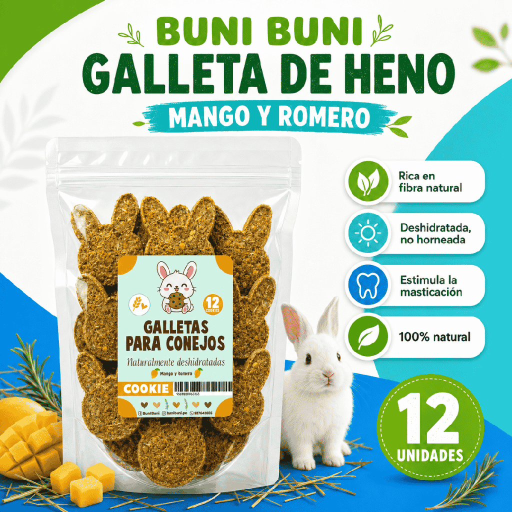 BUNI BUNI GALLETA HENO MANGO Y ROMERO 12 UNIDADES