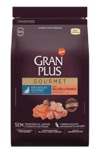 GRAN PLUS GATO CASTRADO GOURMET SALMON Y POLLO 3 KG 