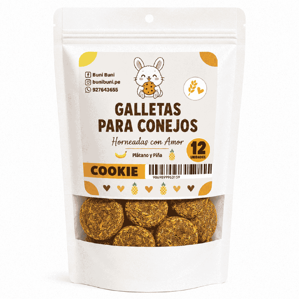 BUNI BUNI GALLETA HENO PLÁTANO Y PIÑA 12 UNIDADES