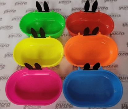 COMEDERO CON OREJITAS PARA CONEJOS 16*10 CM