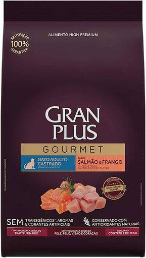GRAN PLUS GATO CASTRADO GOURMET SALMÓN Y POLLO 1 KG