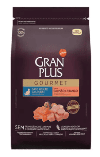 GRAN PLUS GATO CASTRADO GOURMET SALMON Y POLLO 3 KG 
