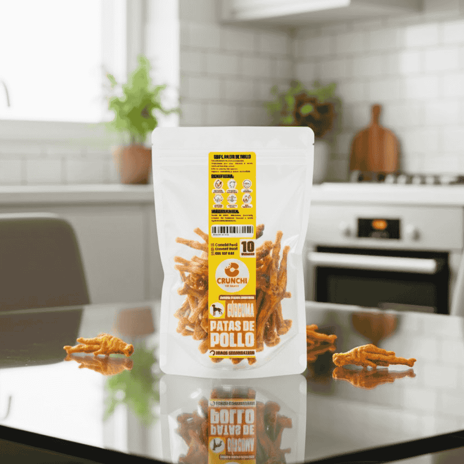 CRUNCHI PATAS DE POLLO CÚRCUMA X 10 UNIDADES