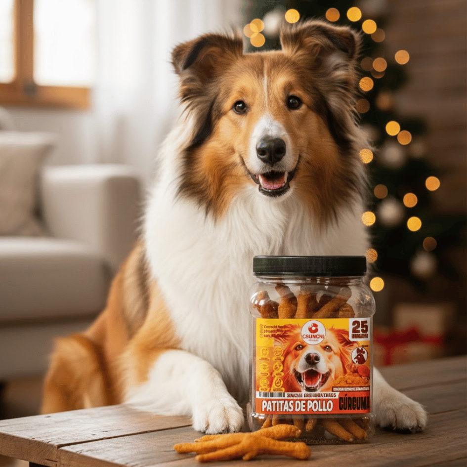 CRUNCHI PATAS DE POLLO CÚRCUMA FRASCO X 25 UNID