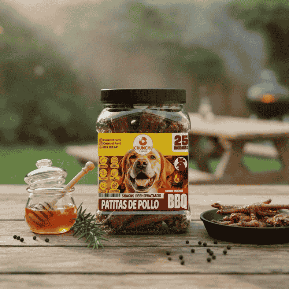 CRUNCHI PATAS DE POLLO BBQ FRASCO X 25 UNID