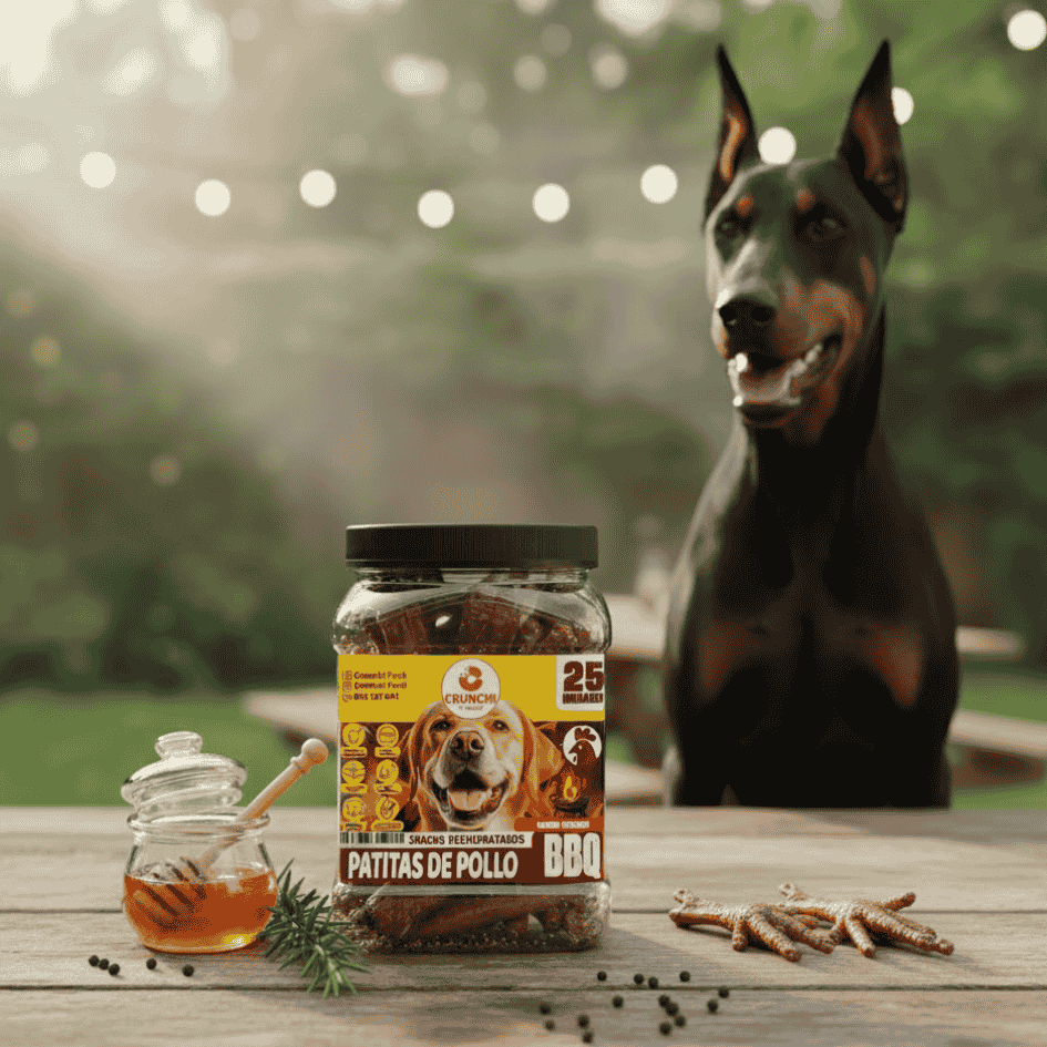 CRUNCHI PATAS DE POLLO BBQ FRASCO X 25 UNID