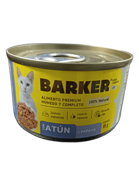  BARKER GATO LATA ATUN Y PAPAYA 85 G