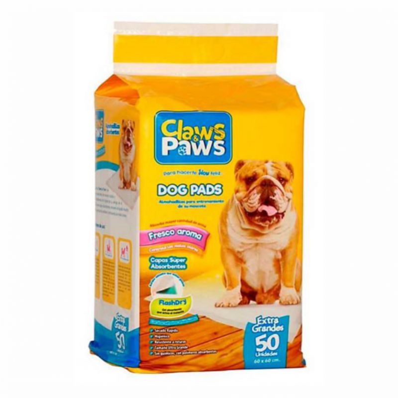 PAÑALES CLAWS & PAWS X 50 PADS (60X60 CMS.)