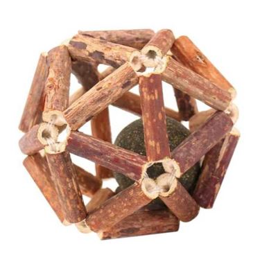 PELOTA DE MADERA + BOLA DE CATNIP 5.5 CM - MKL6000050 