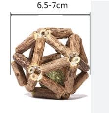 PELOTA DE MADERA + BOLA DE CATNIP