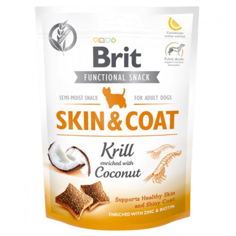 BRIT CARE DOG FUNCTIONAL SNACK SKIN & COAT KRILL 150 G