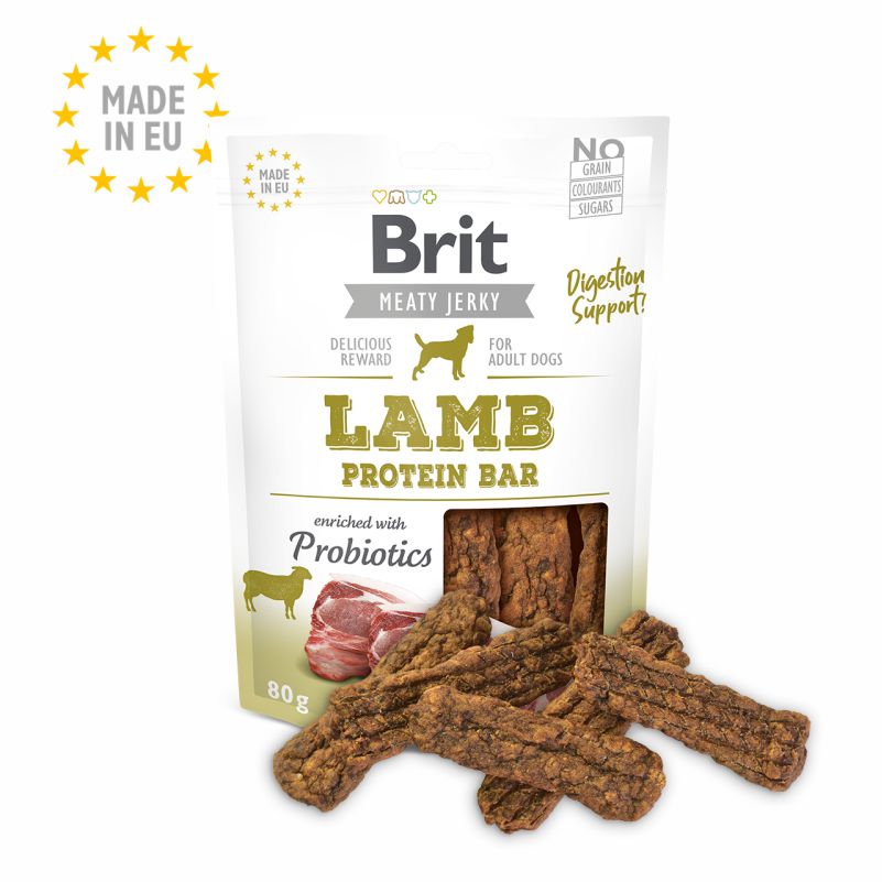 BRIT JERKY SNACK LAMB PROTEIN BAR FOR DOGS 80 G