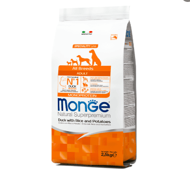 MONGE ADULTO PATO ARROZ Y PAPA 2.5 KG