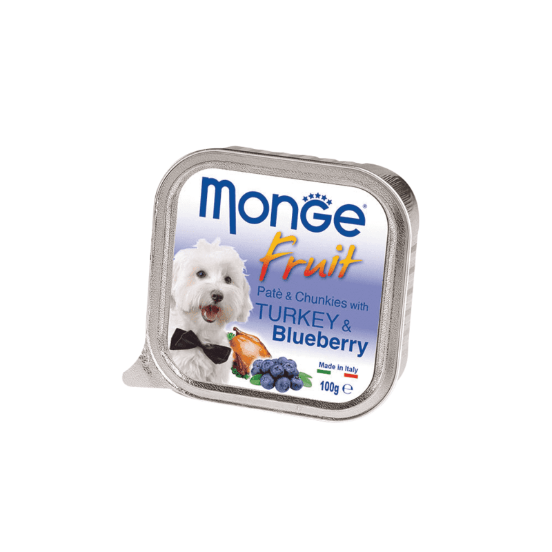 MONGE FRUIT PAVO Y ÁRANDANOS 100 G