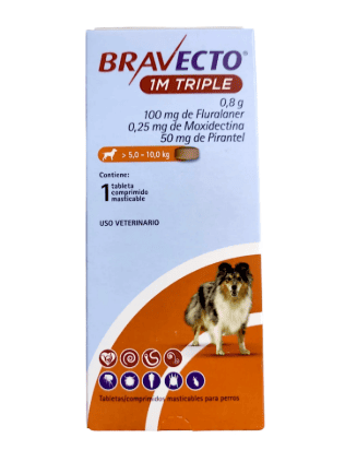 BRAVECTO 1M TRIPLE 5 - 10 KG X 1 PASTILLA