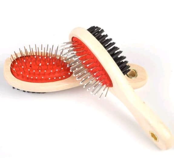 PEINE DOBLE DOS GROSORES MANGO MADERA