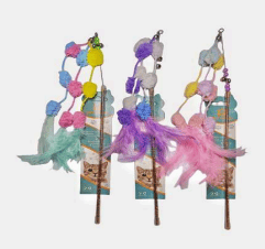 VARITA POMPONES + PLUMAS