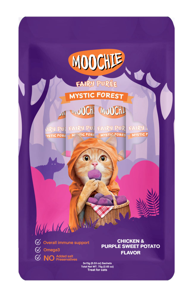 MOOCHIE CAT CHICKEN & SWEET PURPLE POTATO FLAVOR 25 SACHET 15 G
