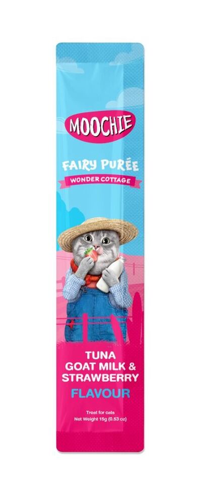 MOOCHIE CAT SACHET TUNA GOAT MILK & STRAWBERRY FLAVOR 1 SACHET 15 G