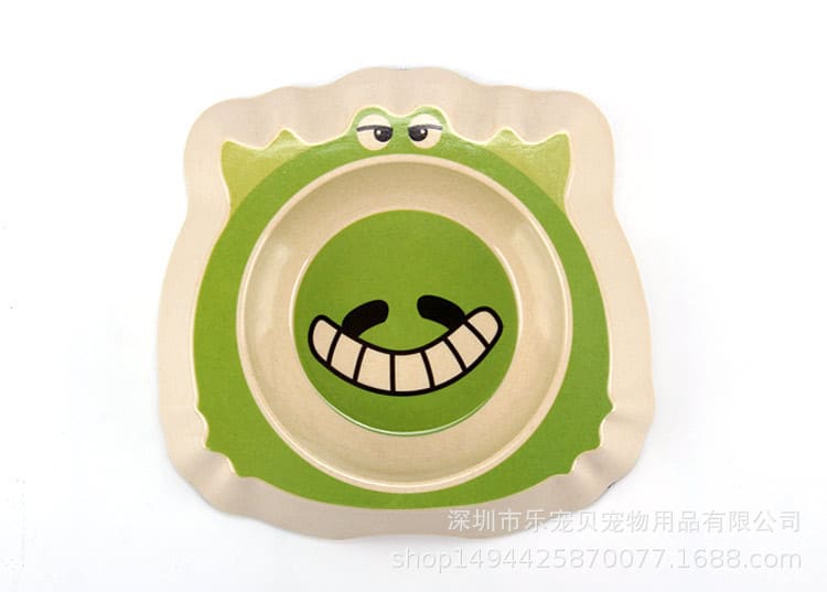 PLATO TIPO BAMBÚ CON DISEÑO DE CARAS