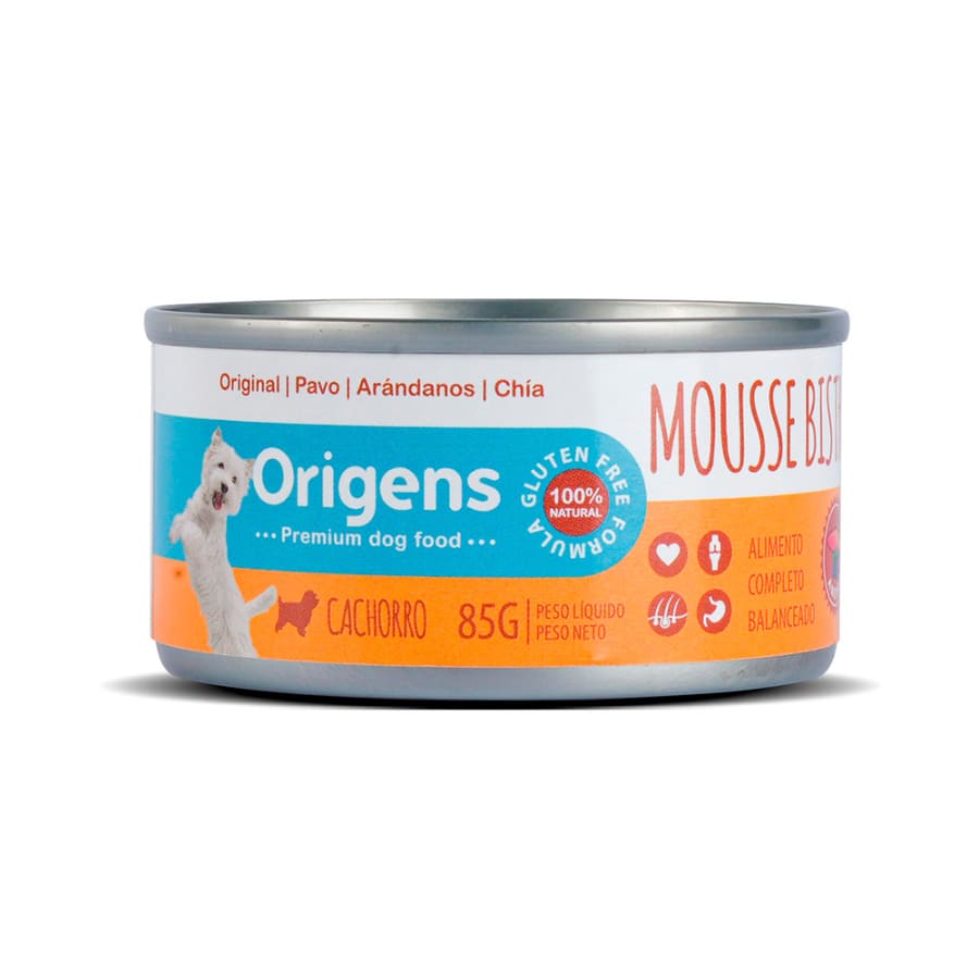 ORIGENS PERRO CACHORRO PAVO, ARÁNDANOS Y CHÍA 85 G 