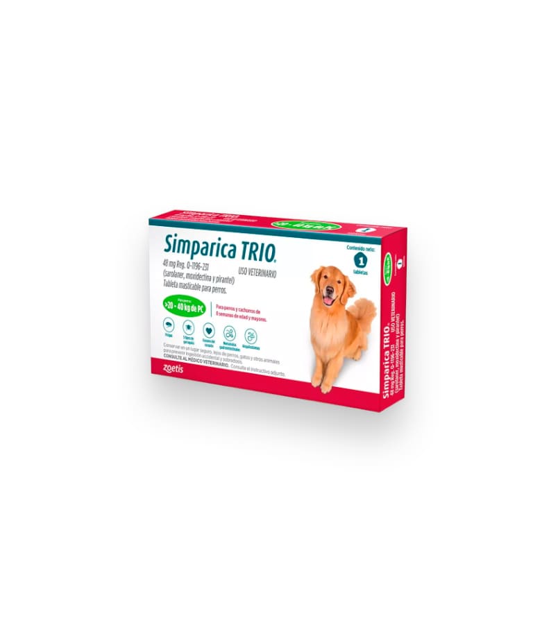 SIMPARICA TRIO 20 - 40 KG X 1 UNI