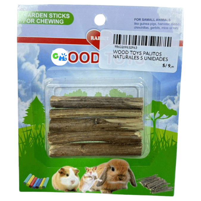WOOD TOYS PALITOS NATURALES 5 UNIDADES