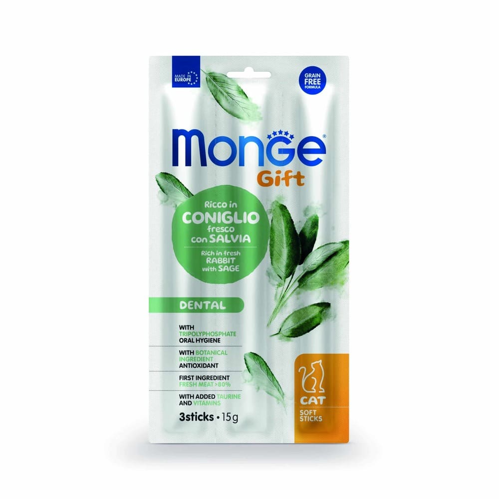 MONGE GIFT CAT PALITOS SUAVES DENTAL 15  G