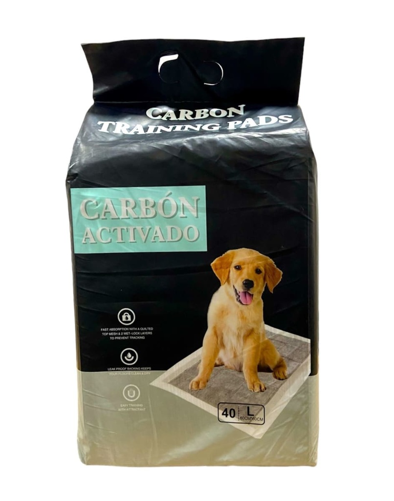 TRAINING PADS CARBÓN  L X 40 UNIDADES