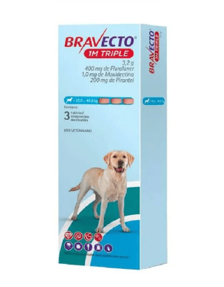 BRAVECTO 1M TRIPLE 20 - 40 KG X 1 PASTILLA