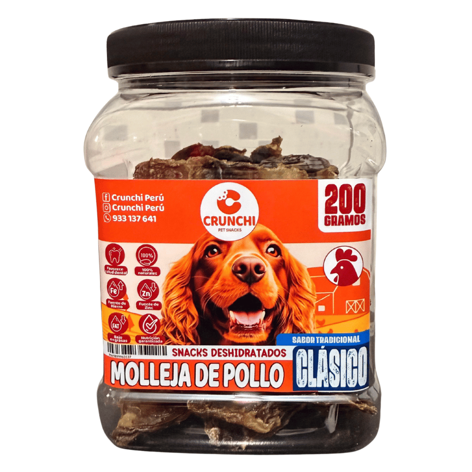 CRUNCHI MOLLEJA DE POLLO FRASCO X 200 GRAMOS