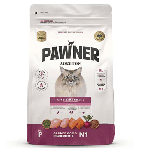 PAWNER GATO ADULTO POLLO Y SALMÓN 8 KG
