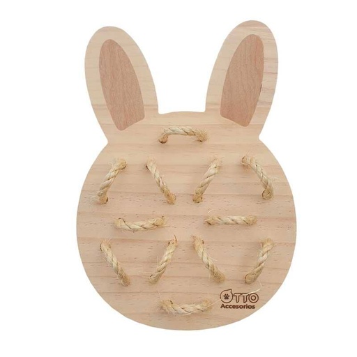JUGUETE DE MADERA CON CUERDAS MODELO CONEJITO 25*18*1CM