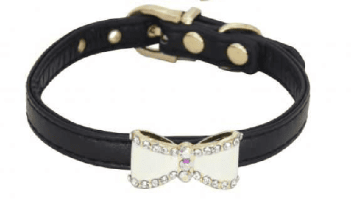 COLLAR CON DIJE MOÑO CON DIAMANTES EN EL BORDE