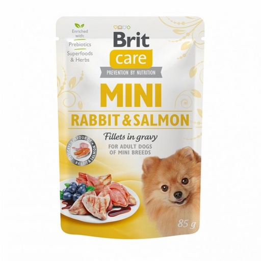 BRIT CARE POUCH MINI RABBIT & SALMON 85 G