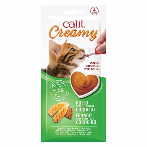 CAT IT CREAMY POLLO CON CORDERO 4 X 10 GR