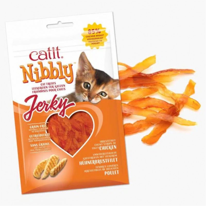 CAT IT SNACK NIBBLY JERKY POLLO 30 GR