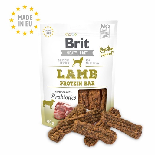 BRIT JERKY SNACK LAMB PROTEIN BAR FOR DOGS 80 G