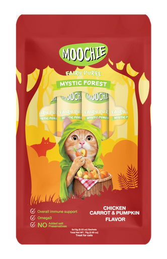 MOOCHIE CAT CHICKEN CARROT & PUMPKIN FLAVOR 25 SACHET 15 G