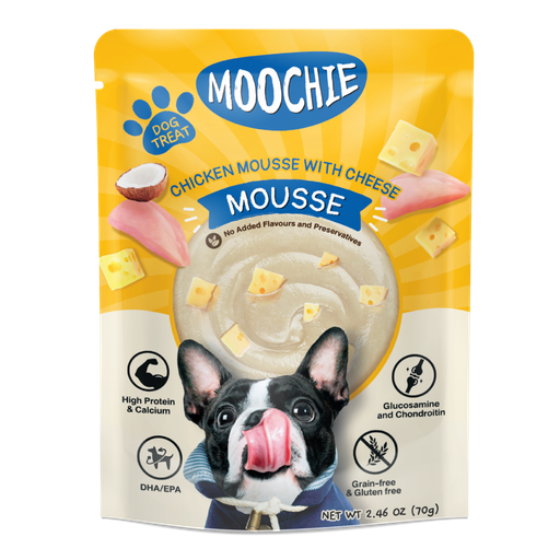 MOOCHIE DOG POUCH - MOUSSE CHICKEN WITH CHEESE 70 G