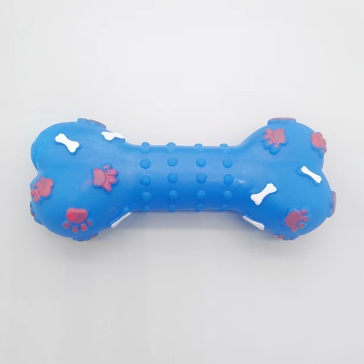 JUGUETE HUESO DE PLÁSTICO CON HUELLITAS