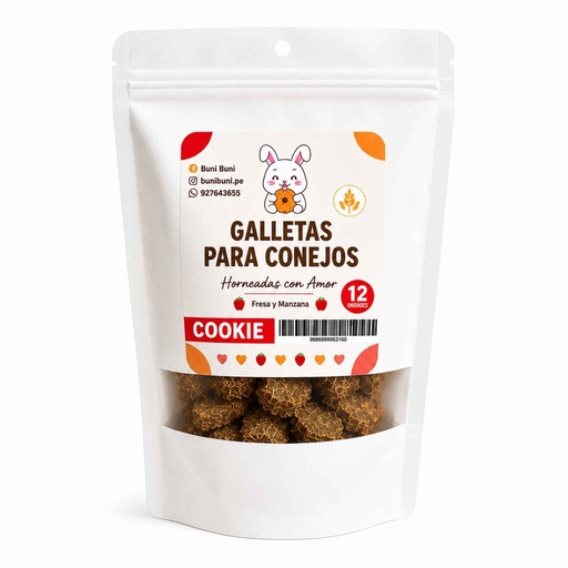 BUNI BUNI GALLETA FRESA Y MANZANA 12 UNIDADES