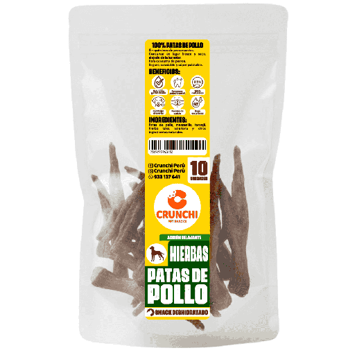 CRUNCHI PATAS DE POLLO HIERBAS X 10 UNIDADES
